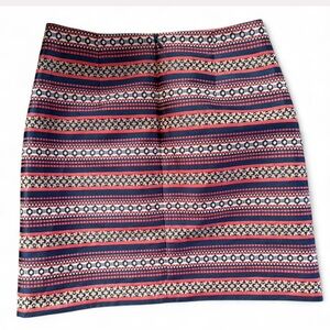 LOFT Striped Patterned Skirt - Multicolor Aztec Southwestern lined skirt